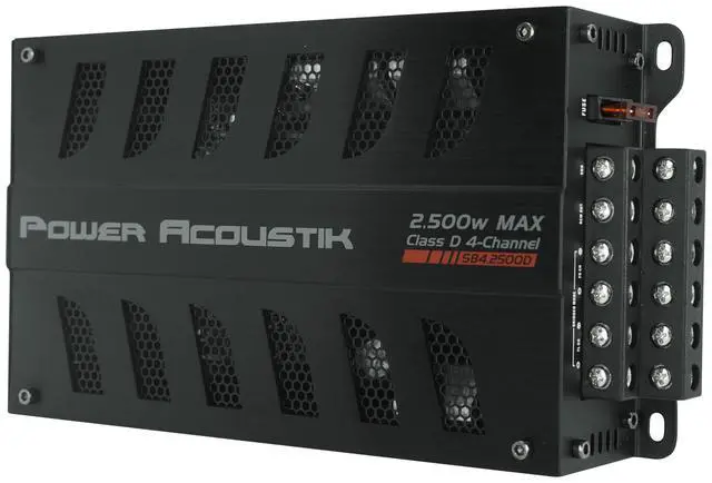 Alt view image 3 of 5 - SB4-2500D 2500W Max 4-Channel Class D Car Amplifier, 2-Ohm Stable, Compact Chassis, Bass Boost, High/Low Pass Filters