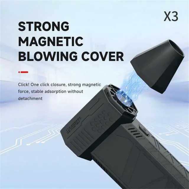 Alt view image 3 of 6 - Powerful Turbo Fan,High-Speed 130,000 RPM,3 Adjustable Speed Type-C Rechargeable Clear for Car, Computer, Keyboard, Lens