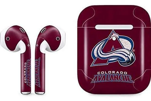 Main image of Decal Audio Skin Compatible with Apple AirPods 2 - Officially Licensed NHL Colorado Avalanche Distressed Design