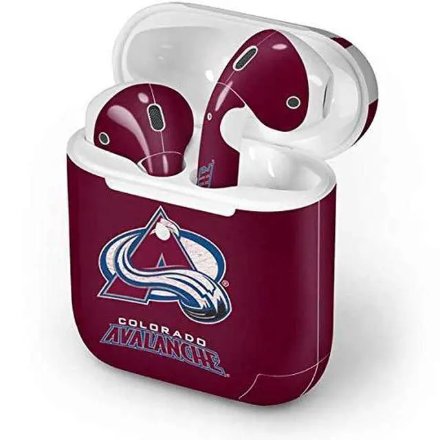 Alt view image 3 of 3 - Decal Audio Skin Compatible with Apple AirPods 2 - Officially Licensed NHL Colorado Avalanche Distressed Design