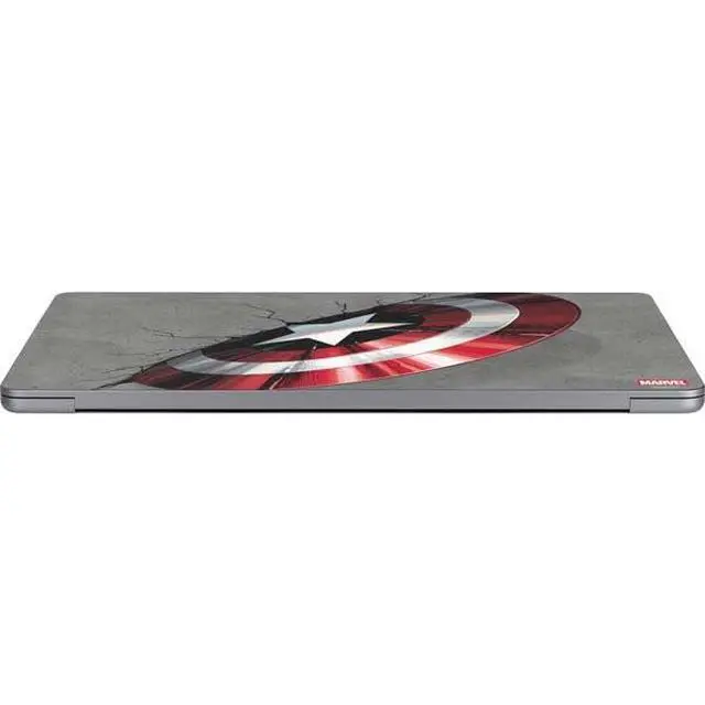 Alt view image 3 of 4 - Decal Laptop Skin Compatible with MacBook Air 13in M4 (2025) - Officially Licensed Marvel Captain America Shield Break Design