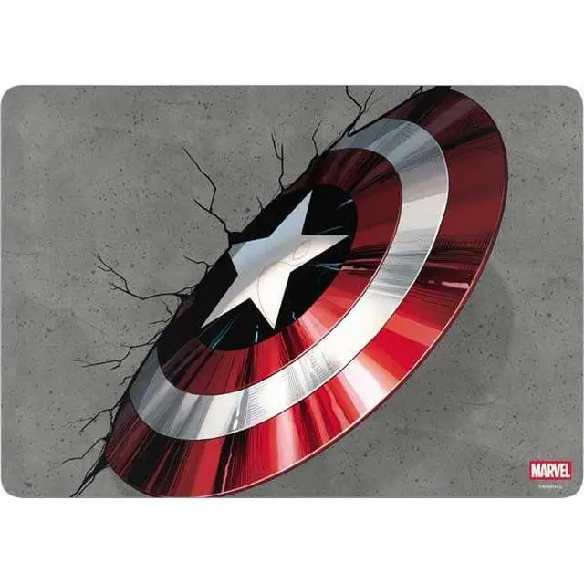 Alt view image 2 of 4 - Decal Laptop Skin Compatible with MacBook Air 13in M4 (2025) - Officially Licensed Marvel Captain America Shield Break Design
