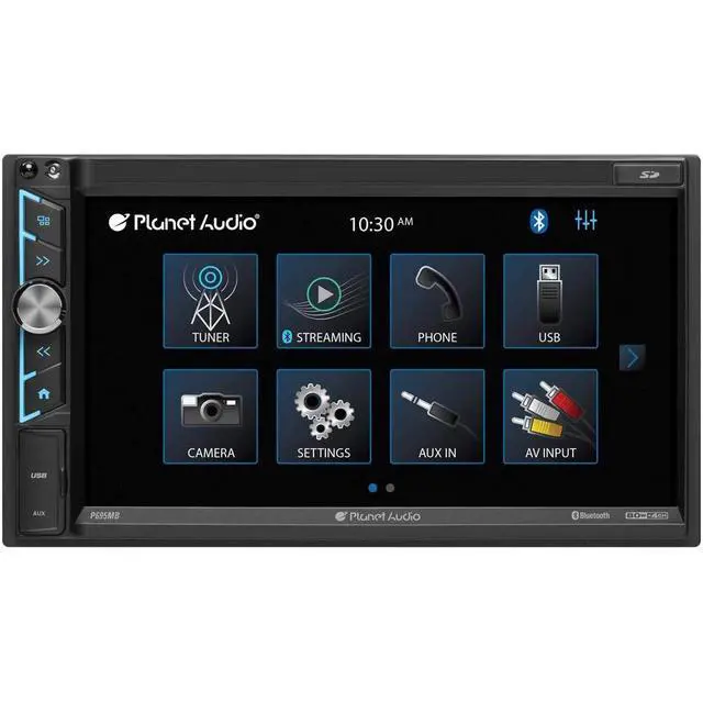 Alt view image 2 of 4 - P695MB Multimedia Car Stereo - A-Link (Screen Mirroring), Bluetooth Audio and Calling, 6.95 Inch LCD Touchscreen, Double Din, USB, Micro SD, Aux Input, AM/FM Radio Receiver, No CD/DVD