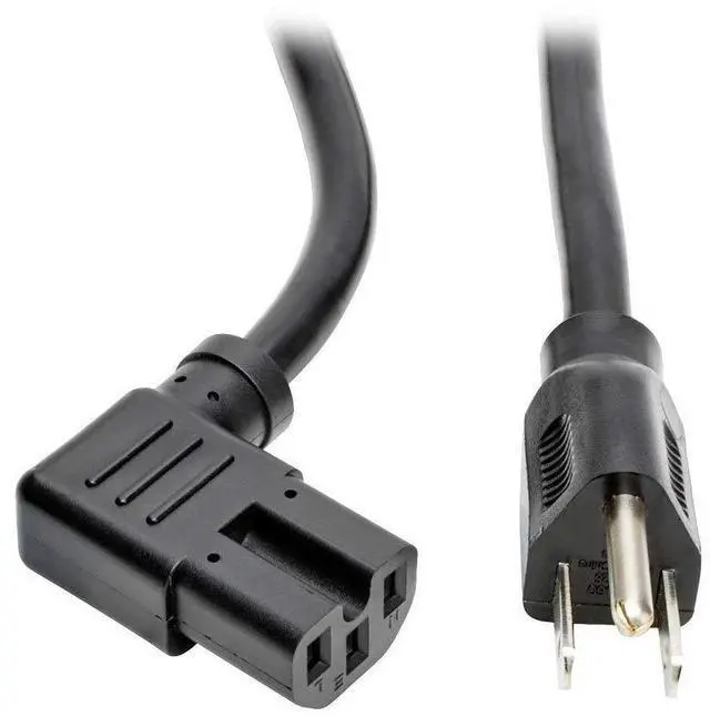 Main image of Heavy Duty Power Cord 5-15P to Right-Angle C15, 15A, 14 AWG, 125V, NEMA 5-15P to Right-Angle IEC-320-C15, 8 Feet / 2.43 Meters, (P019-008-C15RA)