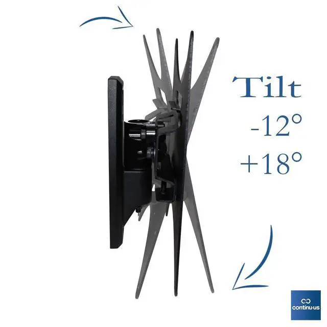 Alt view image 4 of 7 - TV Wall Mount for TVs up to 50" - Continu.us CTM-0200 Low Profile Television Tilt + Swivel Wall Bracket for Small TVs | Sits Flush to The Wall: Max Load 55lbs