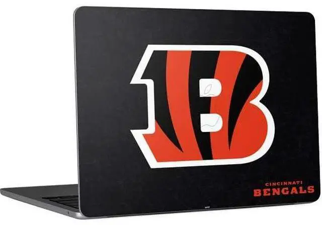 Main image of Decal Laptop Skin Compatible with MacBook Air 13in M4 (2025) - Officially Licensed NFL Cincinnati Bengals - Distressed Design
