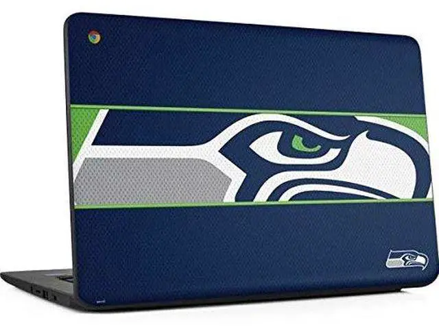 Main image of Decal Laptop Skin Compatible with Chromebook 14 G5 - Officially Licensed NFL Seattle Seahawks Zone Block Design