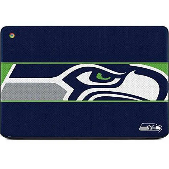 Alt view image 2 of 4 - Decal Laptop Skin Compatible with Chromebook 14 G5 - Officially Licensed NFL Seattle Seahawks Zone Block Design