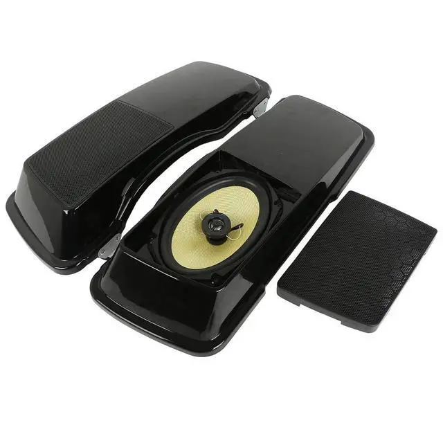 Alt view image 4 of 7 - 6X9 Saddlebag Speaker Lids Grills Covers Fit for Harley 1993-2013 | Black ABS Motorcycle Speaker Grille Cutout Lid. Fit for Harley Touring Road King Road Glide Street Glide Electra Glide