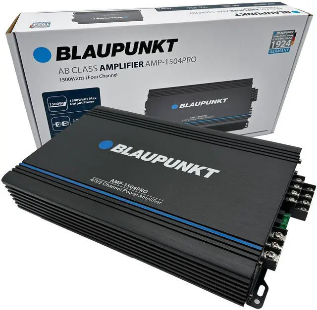 Main image of 1504PRO Car Audio 4/3/2-Channel Full Range 2 Ohm Stable Amp Amplifier 1500 Watts Max | Slim and Compact