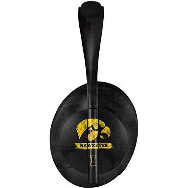 Alt view image 2 of 4 - Decal Audio Skin Compatible with Bose Noise Cancelling Headphones 700 - Officially Licensed Iowa Hawkeyes Distressed Logo Design