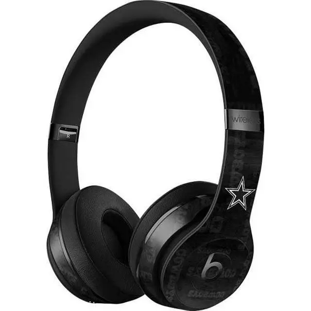 Alt view image 3 of 3 - Decal Audio Skin Compatible with Beats Solo 3 Wireless - Officially Licensed NFL Dallas Cowboys Black & White Design