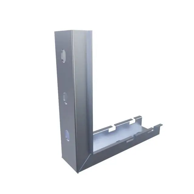 Alt view image 3 of 5 - Wire Mesh Cable Tray L-Shaped Wall Bracket 7in Wide