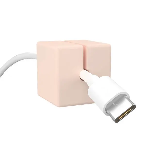 Alt view image 6 of 7 - Cable Blocks 4 Pack | Pink | Magnetic Weighted Silicone Cord Organizer for Desk, Home, Office, Nightstand | Flexible and Tangle-Free Cable Management