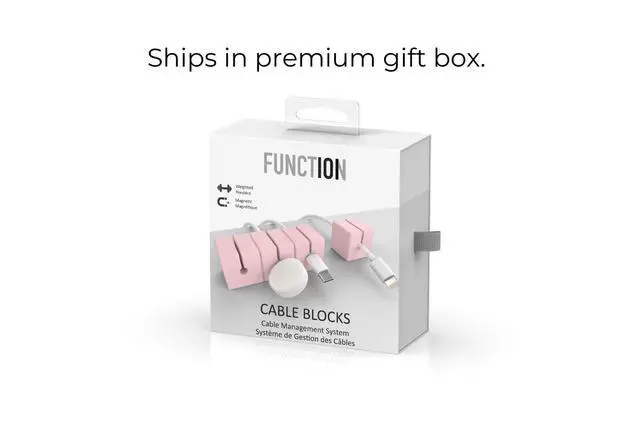 Alt view image 7 of 7 - Cable Blocks 4 Pack | Pink | Magnetic Weighted Silicone Cord Organizer for Desk, Home, Office, Nightstand | Flexible and Tangle-Free Cable Management