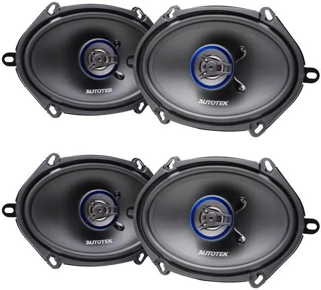 Main image of Autotek SM5768CX 5 x 7 in / 6 x 8 in 250-Watt Peak 125-Watt RMS 4-Ohm 2-Way Coaxial Car Audio Speakers, Neo Mylar Soft Dome Tweeters, Alpha-Cellulose Poly Cones, Universal Vehicle Fitment, 4-Piece