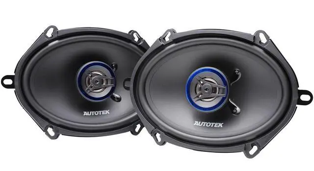 Alt view image 2 of 7 - Autotek SM5768CX 5 x 7 in / 6 x 8 in 250-Watt Peak 125-Watt RMS 4-Ohm 2-Way Coaxial Car Audio Speakers, Neo Mylar Soft Dome Tweeters, Alpha-Cellulose Poly Cones, Universal Vehicle Fitment, 4-Piece