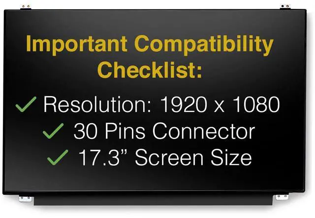 Alt view image 3 of 7 - Replacement Screen for Dell INSPIRON 17 5767 30 Pins FHD 1920x1080 | Matte, LCD LED Display, Tools Included