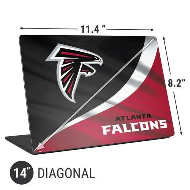 Alt view image 2 of 4 - Laptop Decal Skin Compatible with Universal Laptop 14in (11.4 x 8.2in) - Officially Licensed NFL Atlanta Falcons Design