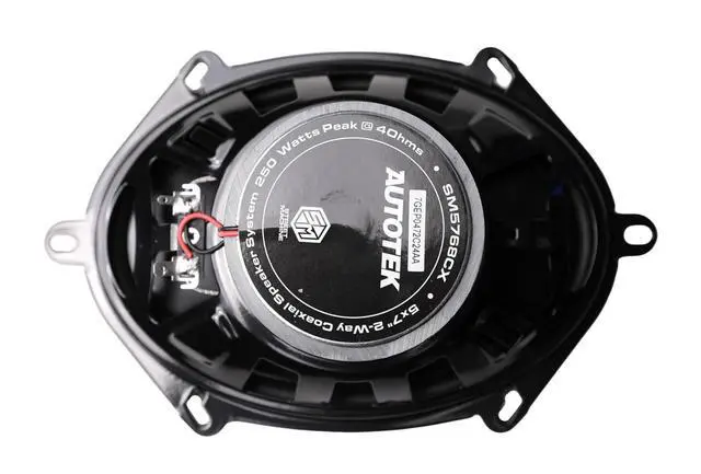 Alt view image 6 of 7 - Autotek SM5768CX 5 x 7 in / 6 x 8 in 250-Watt Peak 125-Watt RMS 4-Ohm 2-Way Coaxial Car Audio Speakers, Neo Mylar Soft Dome Tweeters, Alpha-Cellulose Poly Cones, Universal Vehicle Fitment, 4-Piece