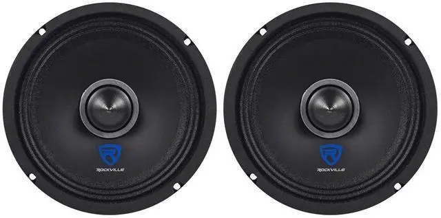 Main image of RXM64 6.5" 4-Ohm Car Mid-Bass/Midrange Speaker w Bullet, 2-Pack | 150W Peak / 75W RMS, Kevlar Cone, 1.5" CCAR Voice Coil, 60 Oz Magnet, Wire Mesh Grille, 100dB, 125Hz-10kHz, Audio