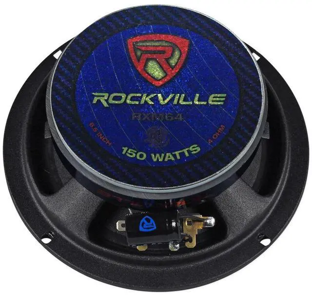 Alt view image 3 of 6 - RXM64 6.5" 4-Ohm Car Mid-Bass/Midrange Speaker w Bullet, 2-Pack | 150W Peak / 75W RMS, Kevlar Cone, 1.5" CCAR Voice Coil, 60 Oz Magnet, Wire Mesh Grille, 100dB, 125Hz-10kHz, Audio