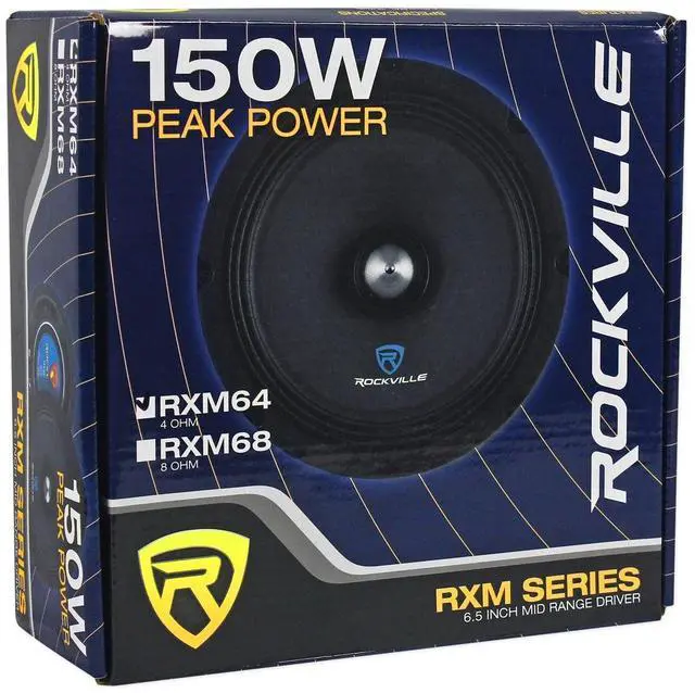 Alt view image 5 of 6 - RXM64 6.5" 4-Ohm Car Mid-Bass/Midrange Speaker w Bullet, 2-Pack | 150W Peak / 75W RMS, Kevlar Cone, 1.5" CCAR Voice Coil, 60 Oz Magnet, Wire Mesh Grille, 100dB, 125Hz-10kHz, Audio