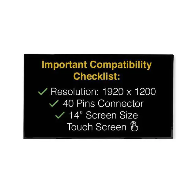Alt view image 3 of 7 - Touch Screen For Lenovo THINKPAD X1 CARBON 20XW 40 Pins FHD+ 1920x1200 | Replacement LCD LED Display, Matte, Tools and Tape Included