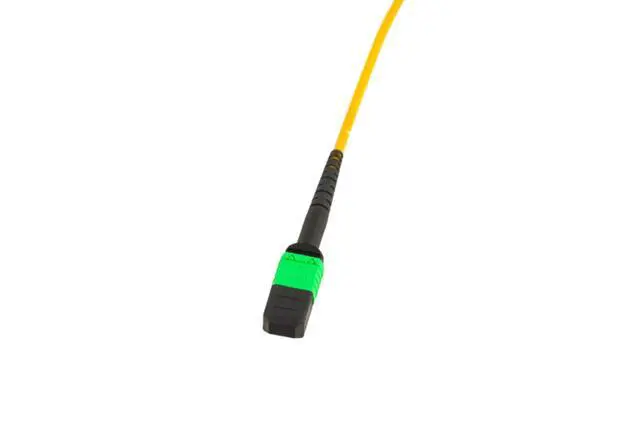 Alt view image 2 of 4 - MPO Cable, 12-Strand, OS2, LSZH, Type B, Female Key Up to Female Key Up, 15 Meters, 9 Micron, Singlemode, Yellow, UPC Polish, MTP/MPO Fiber Cable