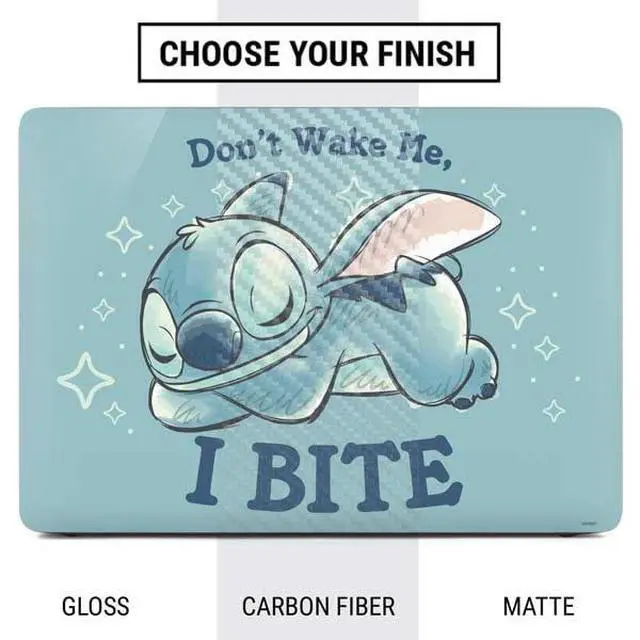 Alt view image 4 of 4 - Decal Laptop Skin Compatible with MacBook Air 13in (2020) - Officially Licensed Disney Lilo and Stitch Dont Wake Me I Bite Design