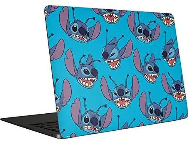 Main image of Decal Laptop Skin Compatible with MacBook Air 13in (2020) - Officially Licensed Disney Lilo and Stitch Face Expression Pattern Design