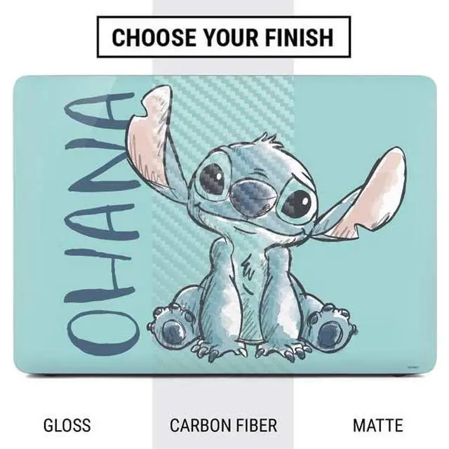 Alt view image 4 of 4 - Decal Laptop Skin Compatible with MacBook Air 13in (2020) - Officially Licensed Disney Lilo and Stitch Ohana Design