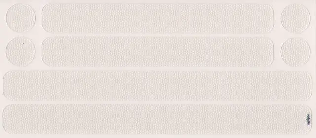 Main image of Crystal Clear 8pc Kit of Large Strips & Circles of Anti-Slip Grip Stickers for Tablets, eReaders, Notebooks, Laptops, Computers, Not for Device Sides or Curved Surfaces