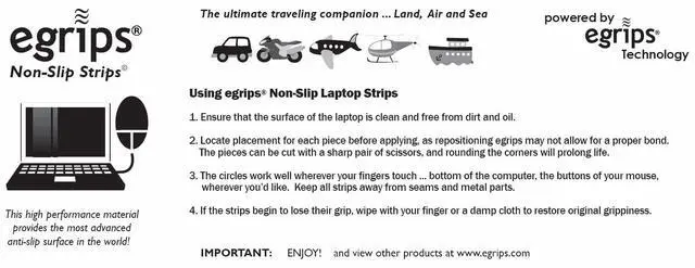 Alt view image 5 of 5 - Crystal Clear 8pc Kit of Large Strips & Circles of Anti-Slip Grip Stickers for Tablets, eReaders, Notebooks, Laptops, Computers, Not for Device Sides or Curved Surfaces