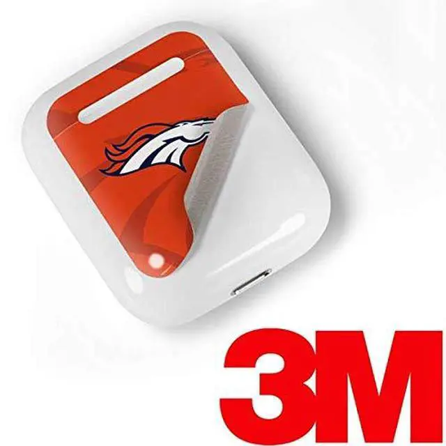 Alt view image 3 of 4 - Decal Audio Skin Compatible with Apple AirPods - Officially Licensed NFL Denver Broncos Double Vision Design