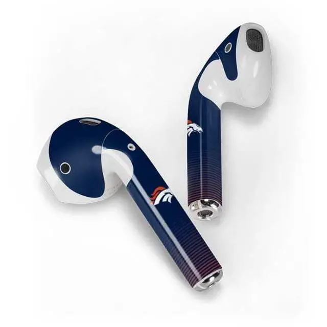 Alt view image 2 of 4 - Decal Audio Skin Compatible with Apple AirPods - Officially Licensed NFL Denver Broncos Breakaway Design