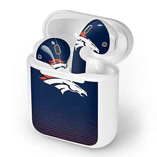 Alt view image 4 of 4 - Decal Audio Skin Compatible with Apple AirPods - Officially Licensed NFL Denver Broncos Breakaway Design
