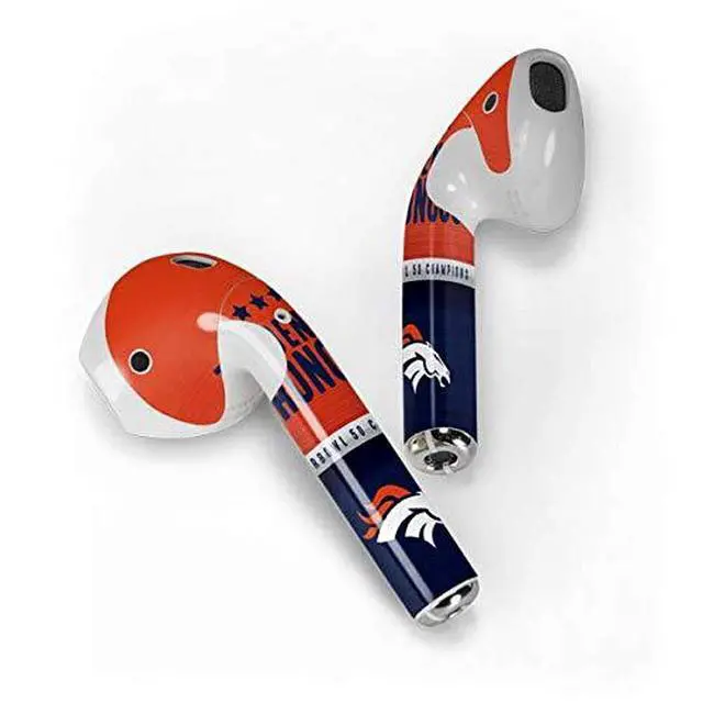 Alt view image 2 of 4 - Decal Audio Skin Compatible with Apple AirPods - Officially Licensed NFL Denver Broncos Super Bowl 50 Champions Design