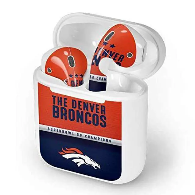 Alt view image 4 of 4 - Decal Audio Skin Compatible with Apple AirPods - Officially Licensed NFL Denver Broncos Super Bowl 50 Champions Design