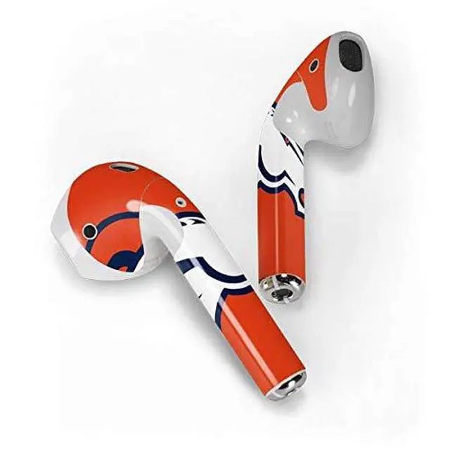 Alt view image 2 of 4 - Decal Audio Skin Compatible with Apple AirPods - Officially Licensed NFL Denver Broncos Large Logo Design