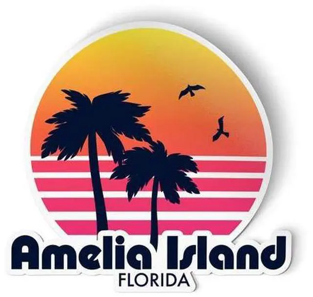 Main image of Amelia Island Florida - Vinyl Sticker, 7 in