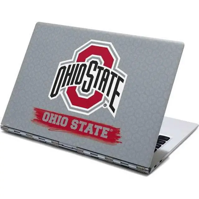 Main image of Decal Laptop Skin Compatible with Yoga 910 2-in-1 14in Touch-Screen - Officially Licensed Ohio State University Ohio State Distressed Logo Design