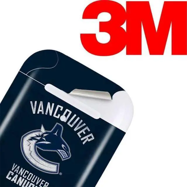 Alt view image 3 of 4 - Decal Audio Skin Compatible with Apple AirPods - Officially Licensed NHL Vancouver Canucks Distressed Design
