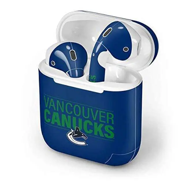 Alt view image 4 of 4 - Decal Audio Skin Compatible with Apple AirPods - Officially Licensed NHL Vancouver Canucks Lineup Design