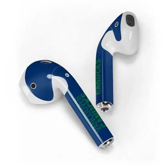 Alt view image 2 of 4 - Decal Audio Skin Compatible with Apple AirPods - Officially Licensed NHL Vancouver Canucks Lineup Design