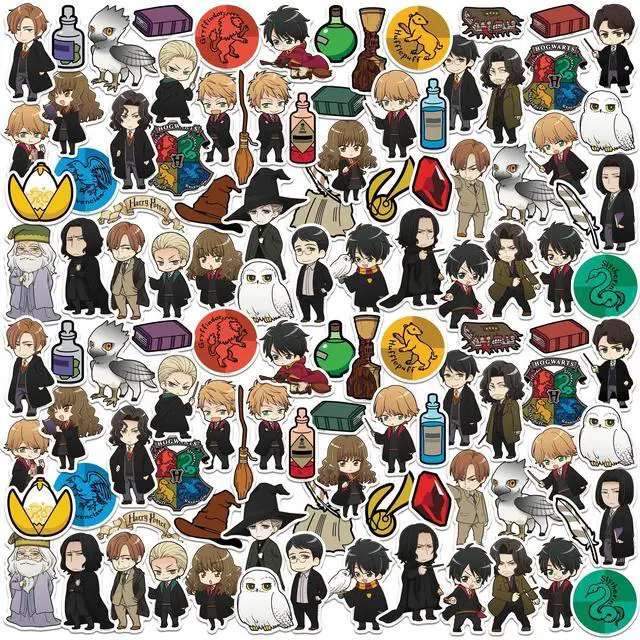 Main image of Harry Potter Chibi Anime Theme 100 Vinyl Stickers Waterproof Die-Cut Decals