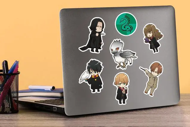Alt view image 5 of 6 - Harry Potter Chibi Anime Theme 100 Vinyl Stickers Waterproof Die-Cut Decals