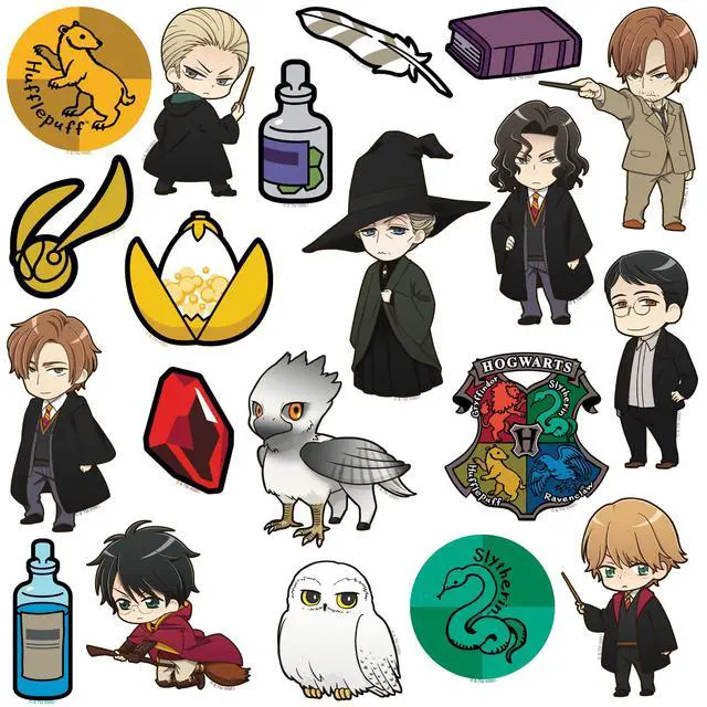 Alt view image 3 of 6 - Harry Potter Chibi Anime Theme 100 Vinyl Stickers Waterproof Die-Cut Decals