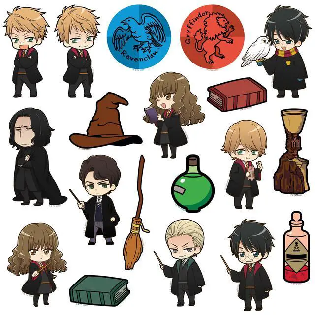 Alt view image 4 of 6 - Harry Potter Chibi Anime Theme 100 Vinyl Stickers Waterproof Die-Cut Decals