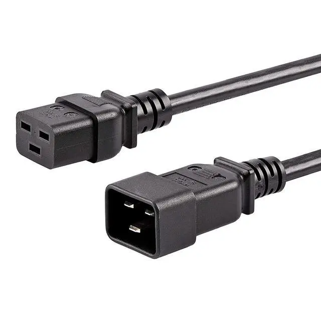 Main image of (C19 to C20) Heavy Duty High Temperature (105°C) 12AWG 20AMP Extension Cord - for Crypto Mining, PDU (Black 6 ft.)